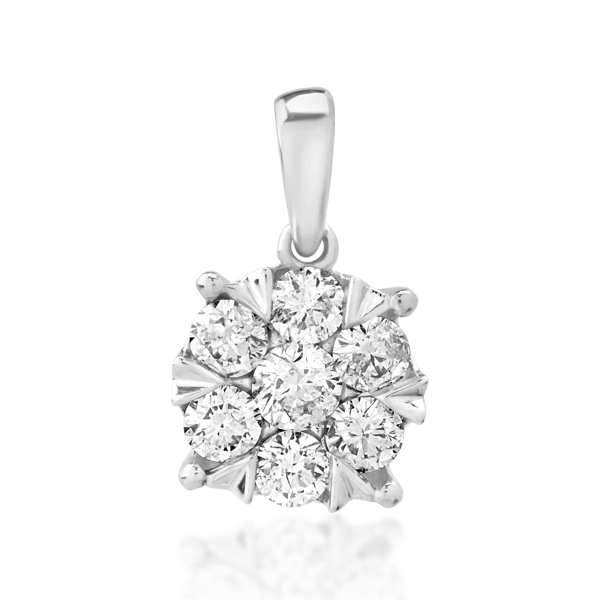 Pandantiv din aur alb cu diamante de 0.5ct