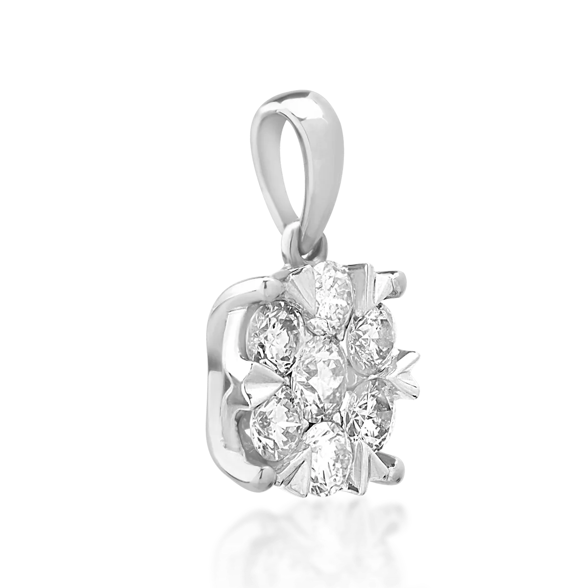 Pandantiv din aur alb cu diamante de 0.5ct