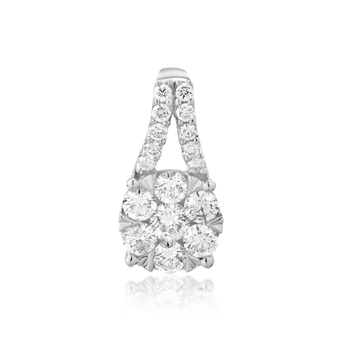 Pandantiv din aur alb de 18K cu diamante de 0.75ct-47022