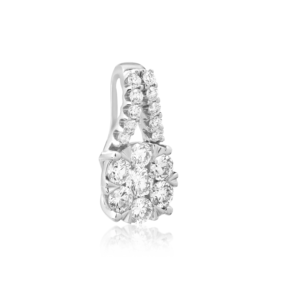 Pandantiv din aur alb de 18K cu diamante de 0.75ct