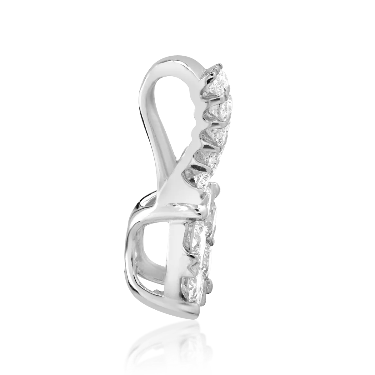 Pandantiv din aur alb de 18K cu diamante de 0.75ct