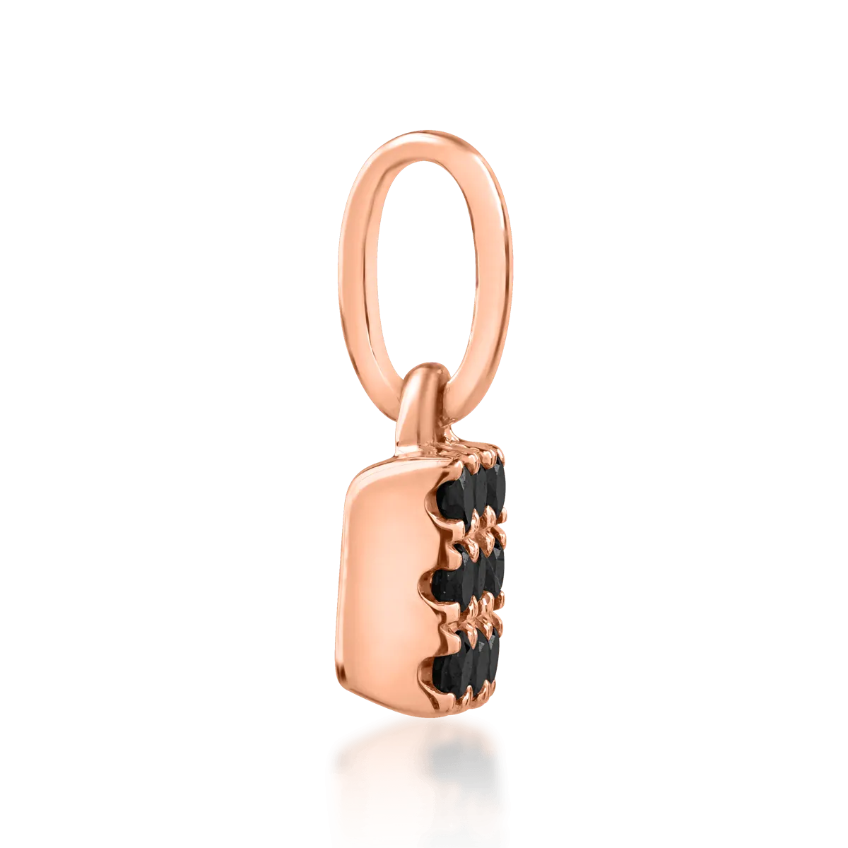 Pandantiv din aur roz cu diamante negre de 0.075ct