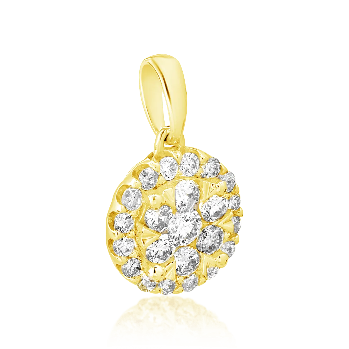 Pandantiv din aur galben de 18K cu diamante de 0.5ct