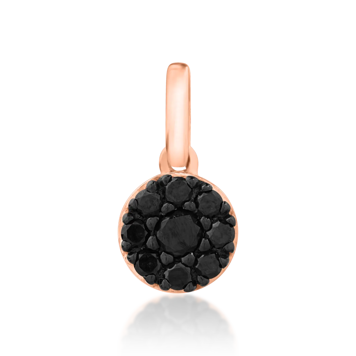 Pandantiv din aur roz-negru cu diamante negre de 0.2ct
