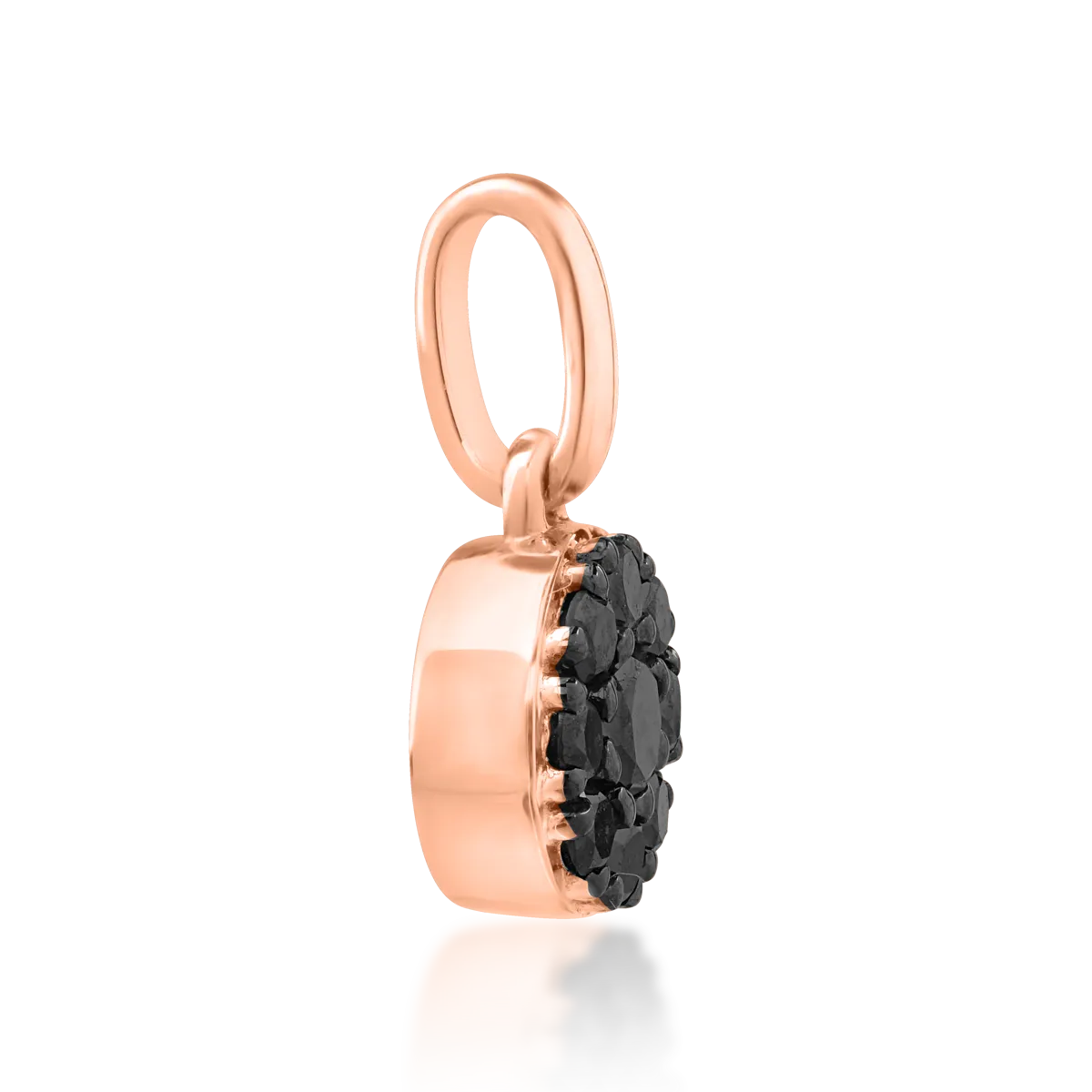 Висулка от 14K розово-черно злато с 0.2ct черни диаманти