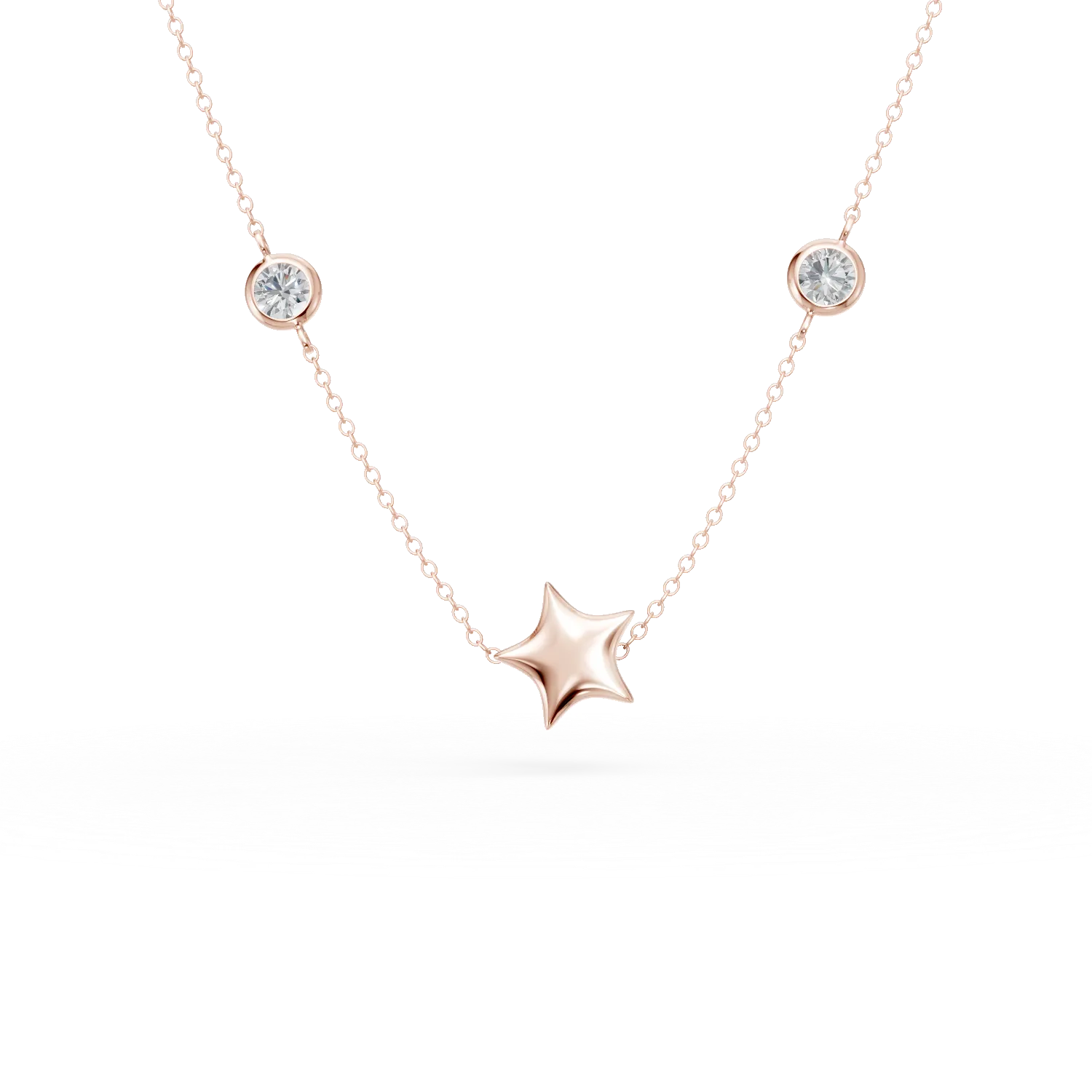 Rose gold chain with pendants
