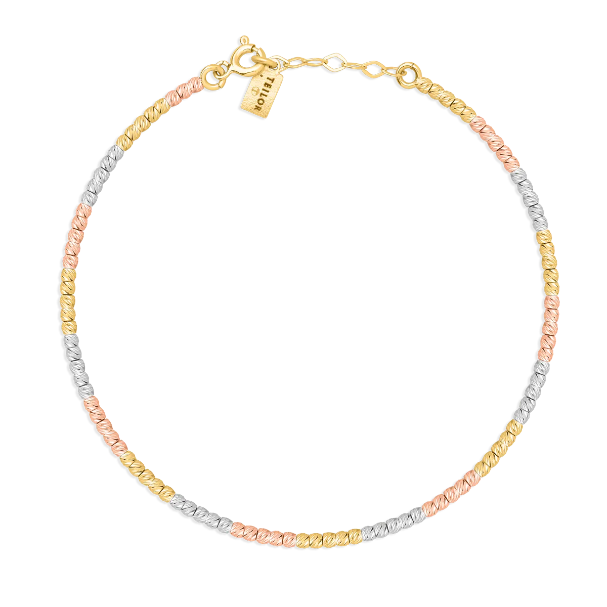 14K white-rose-yellow gold bracelet-109566