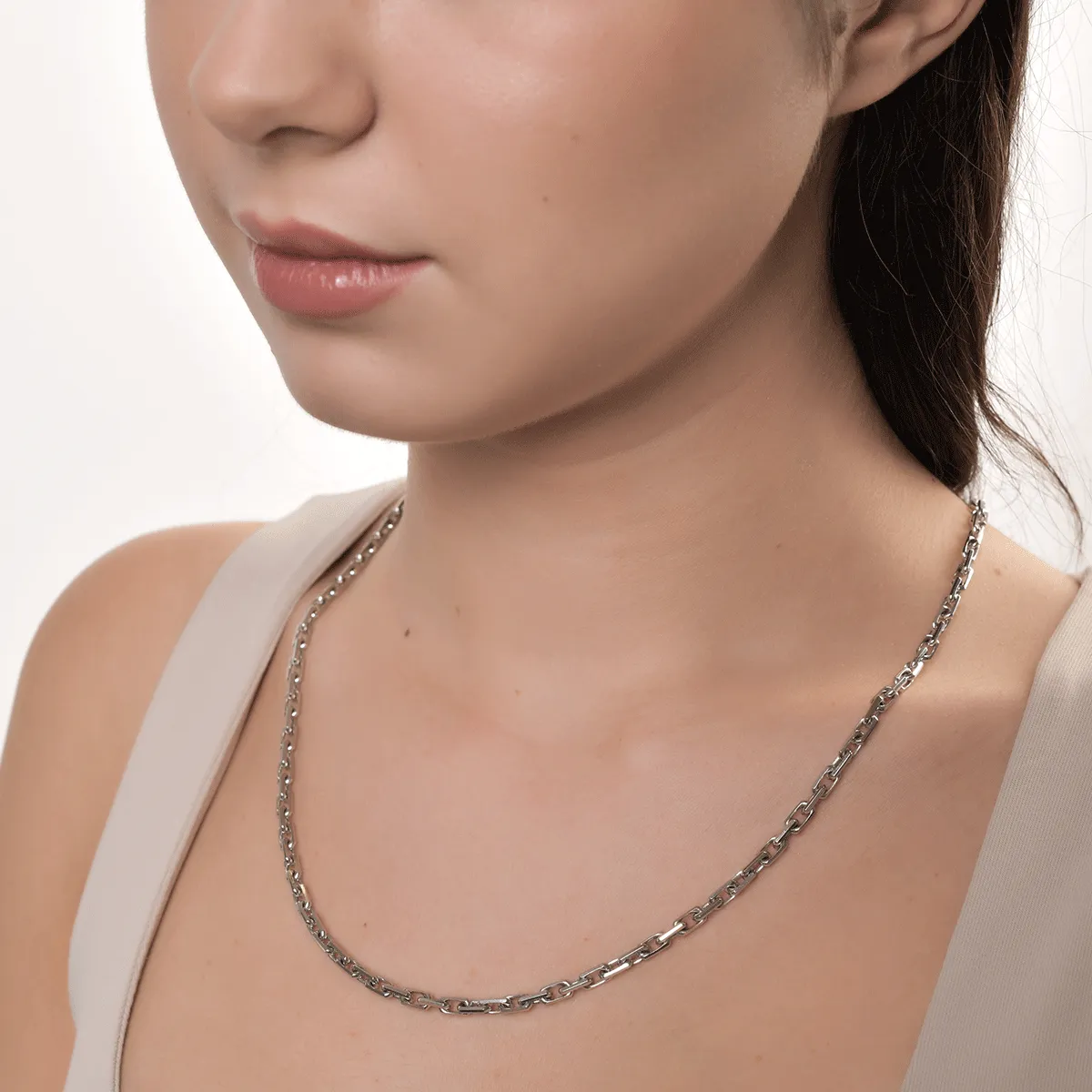 14K бяла златна верига