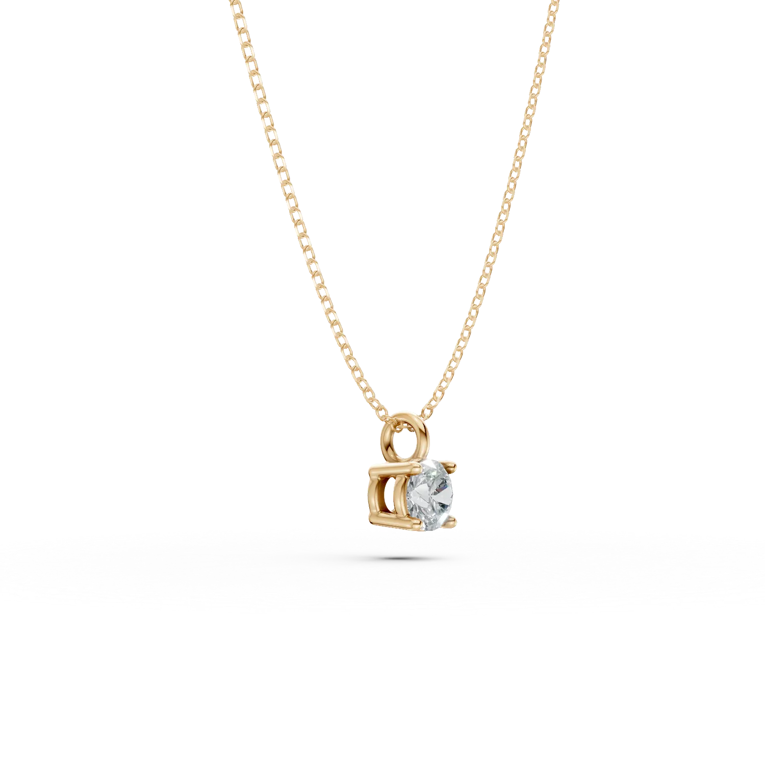 Yellow gold pendant necklace