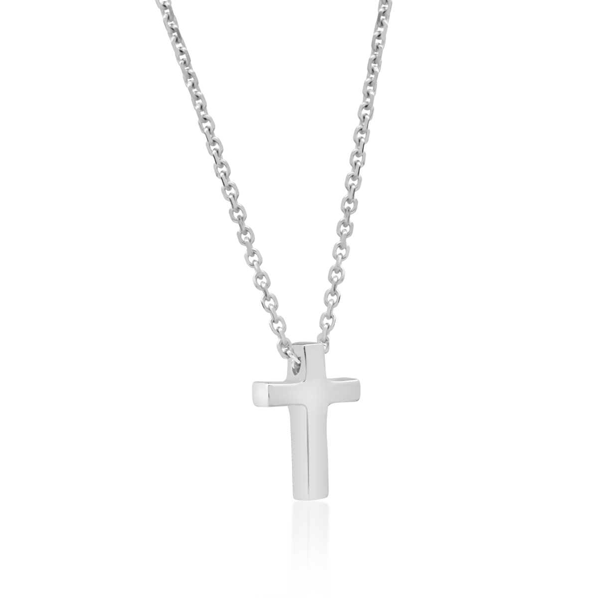 14K white gold cross necklace with pendant