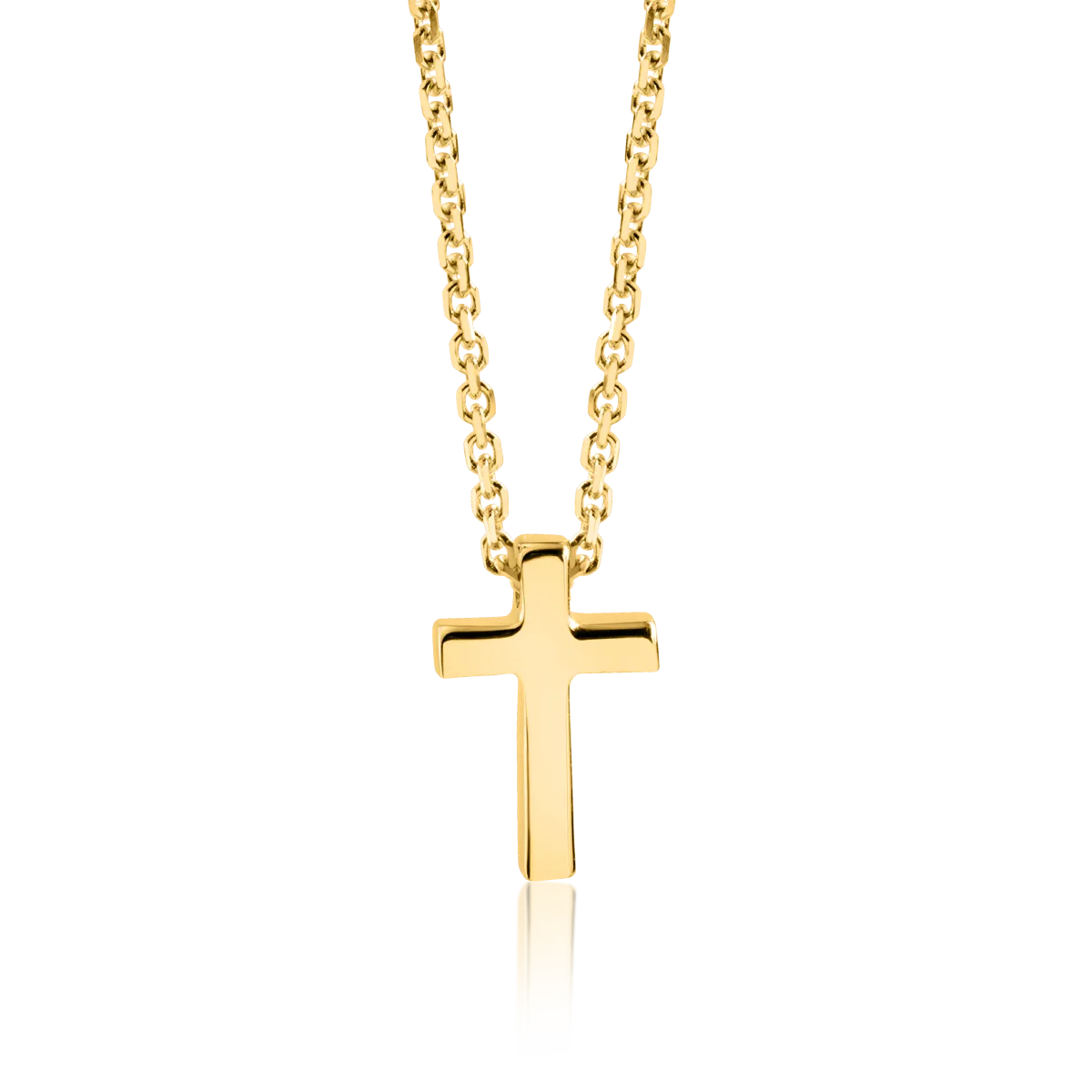 14K yellow gold chain with cross pendant