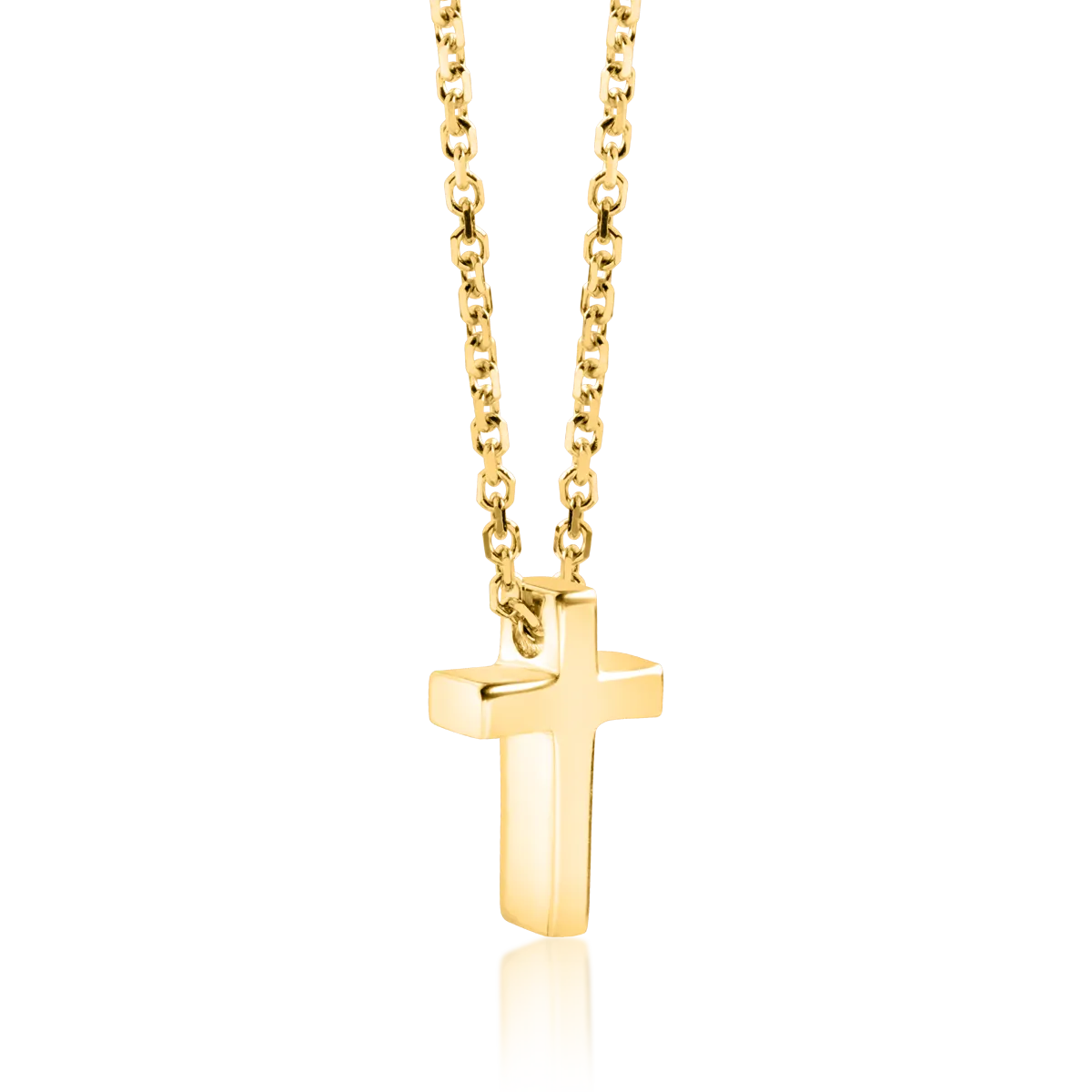 14K yellow gold chain with cross pendant