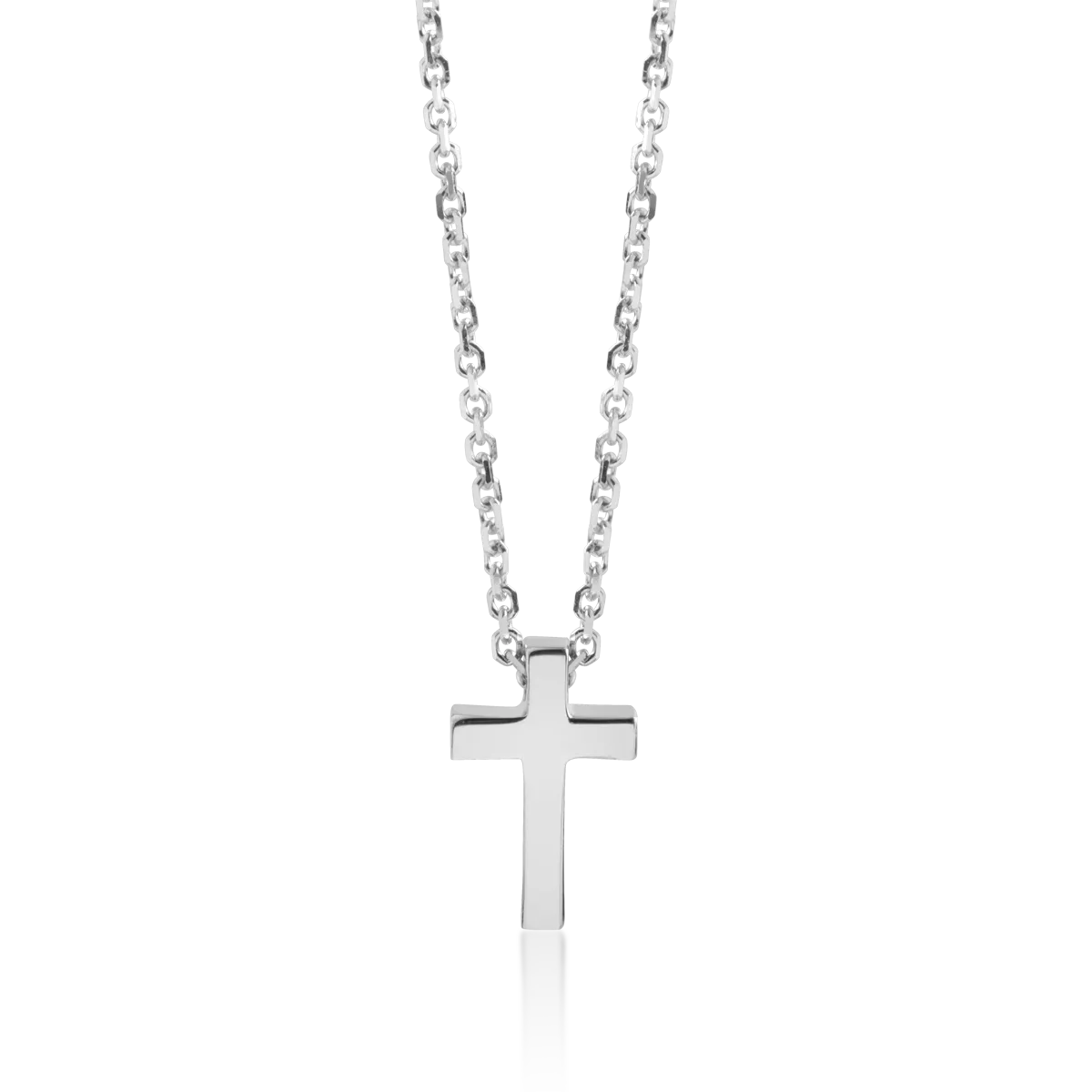 14K white gold cross necklace with pendant