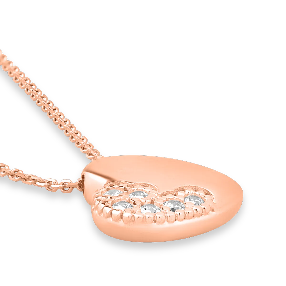 14K rose gold heart pendant necklace