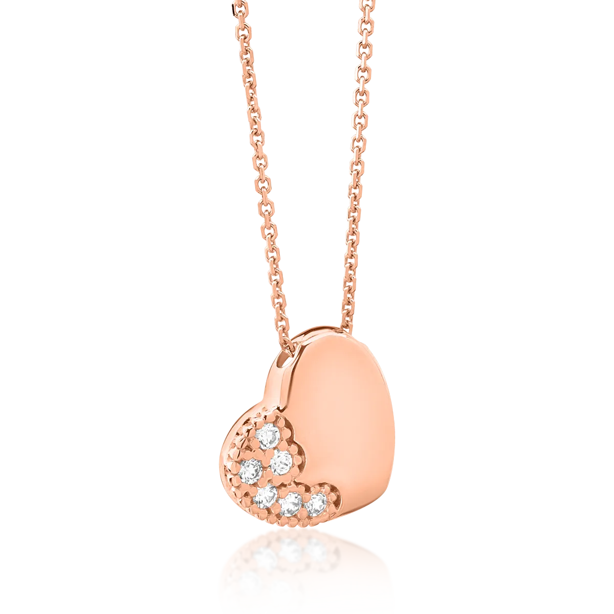 Nyaklánc szív alakú medállal 14K-os rózsaszín aranyból