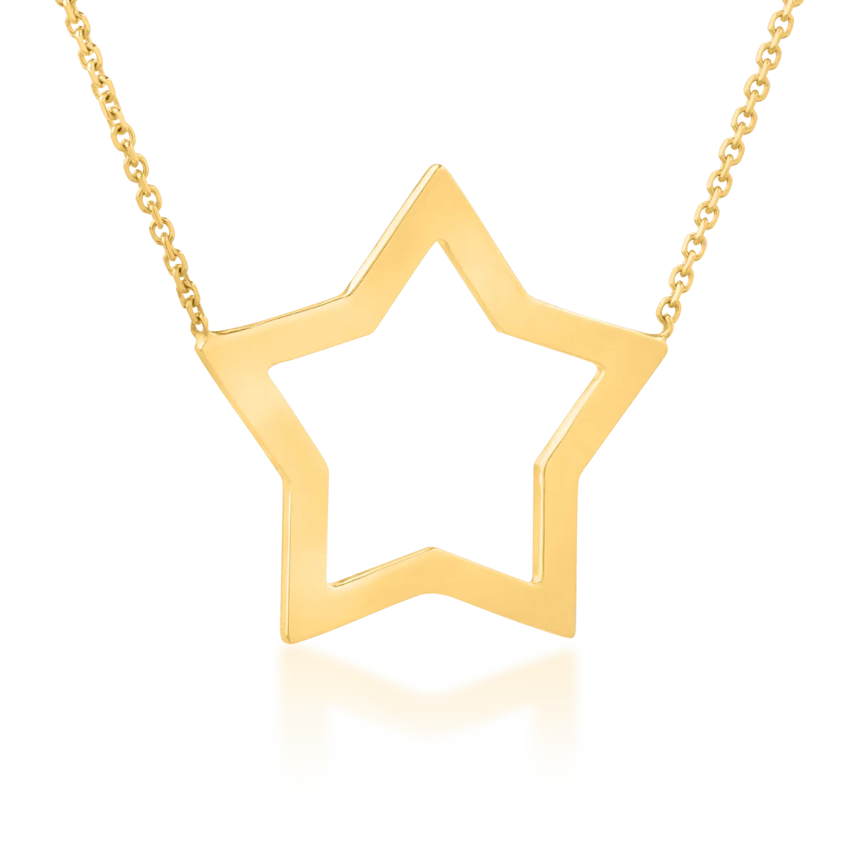 Верижка с висулка звезда от жълто злато 14К