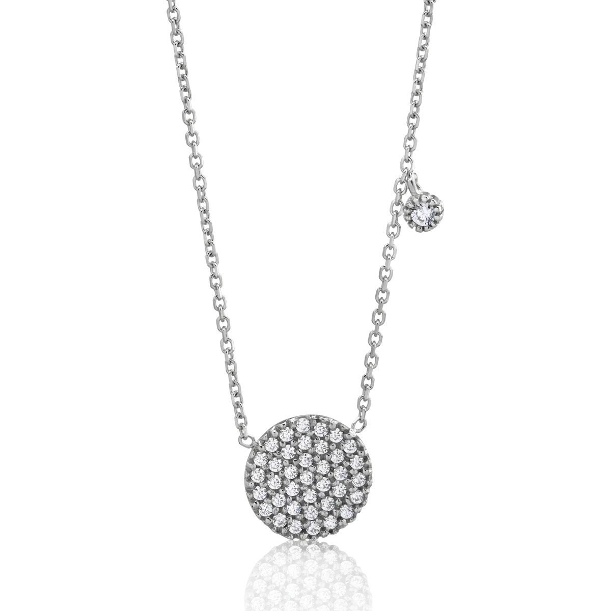 Lant cu pandantiv din aur alb