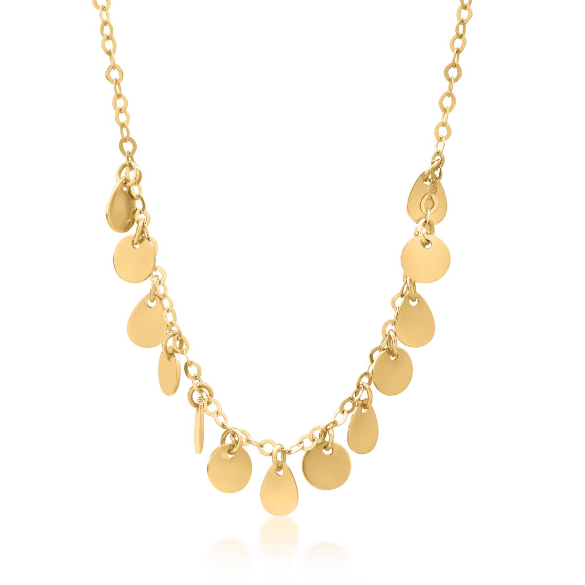 14K yellow gold coins necklace