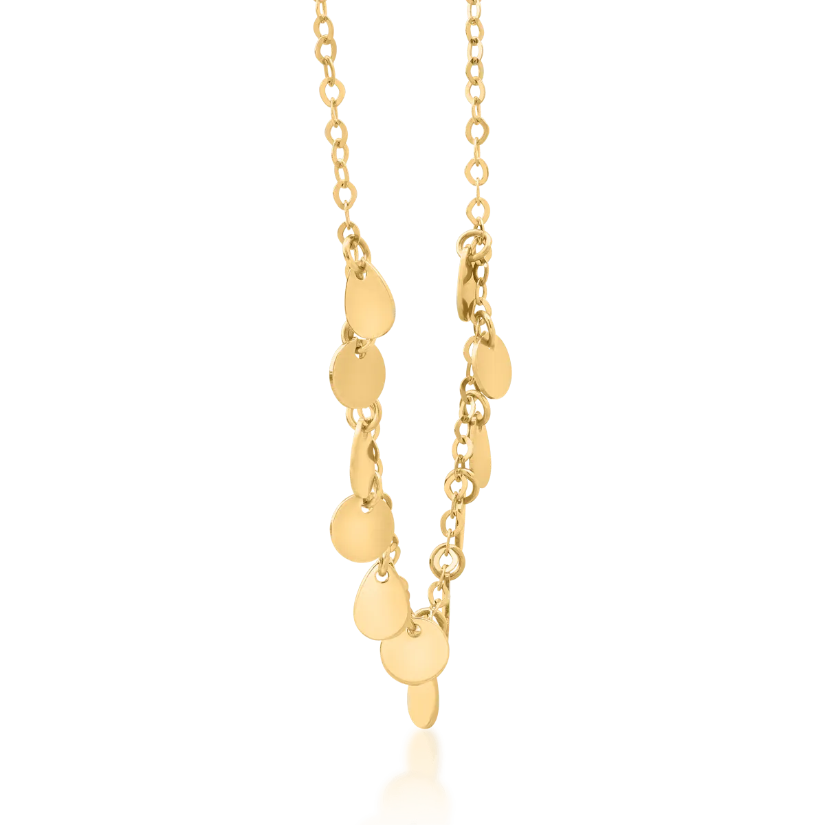 14K yellow gold coins necklace