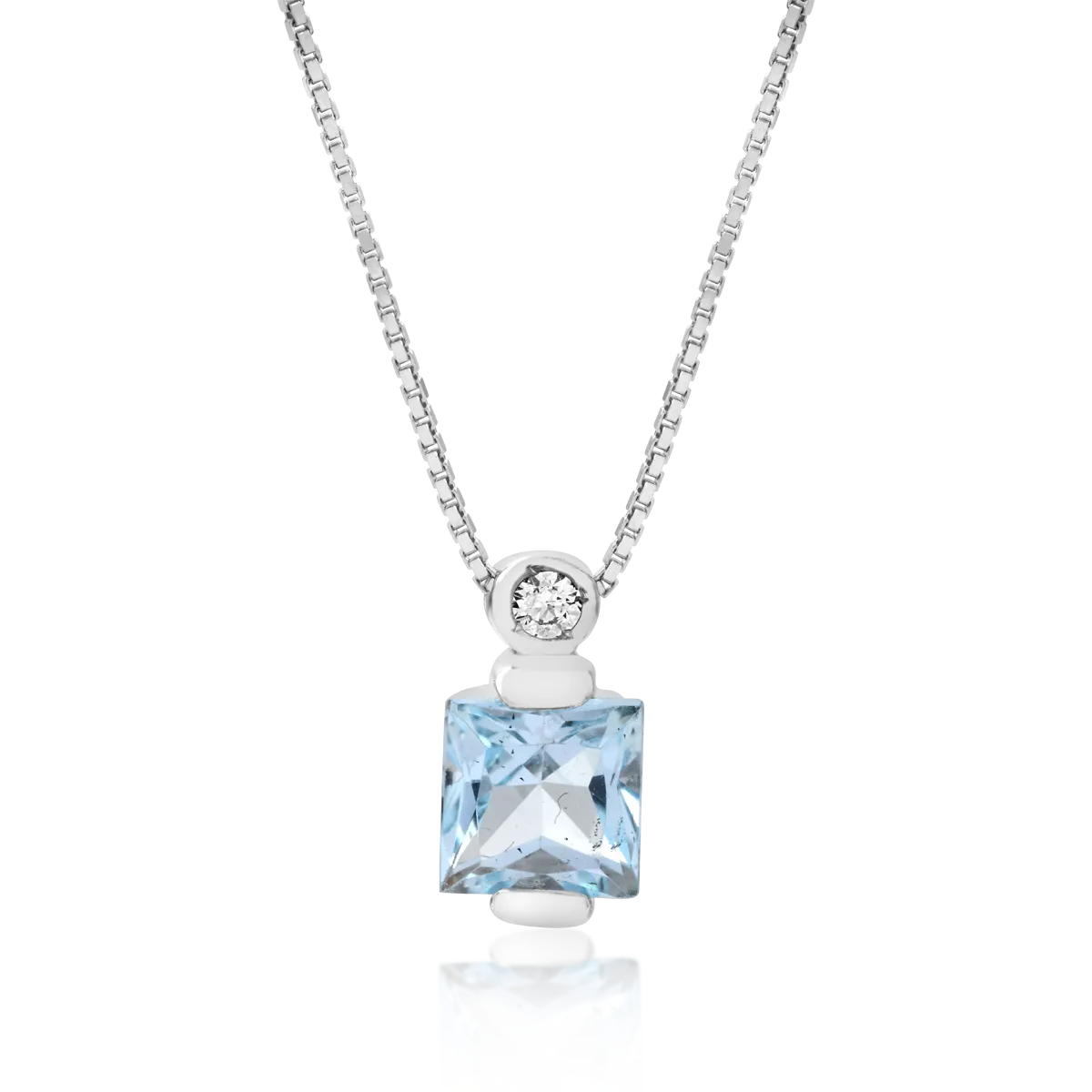 14K white gold pendant necklace