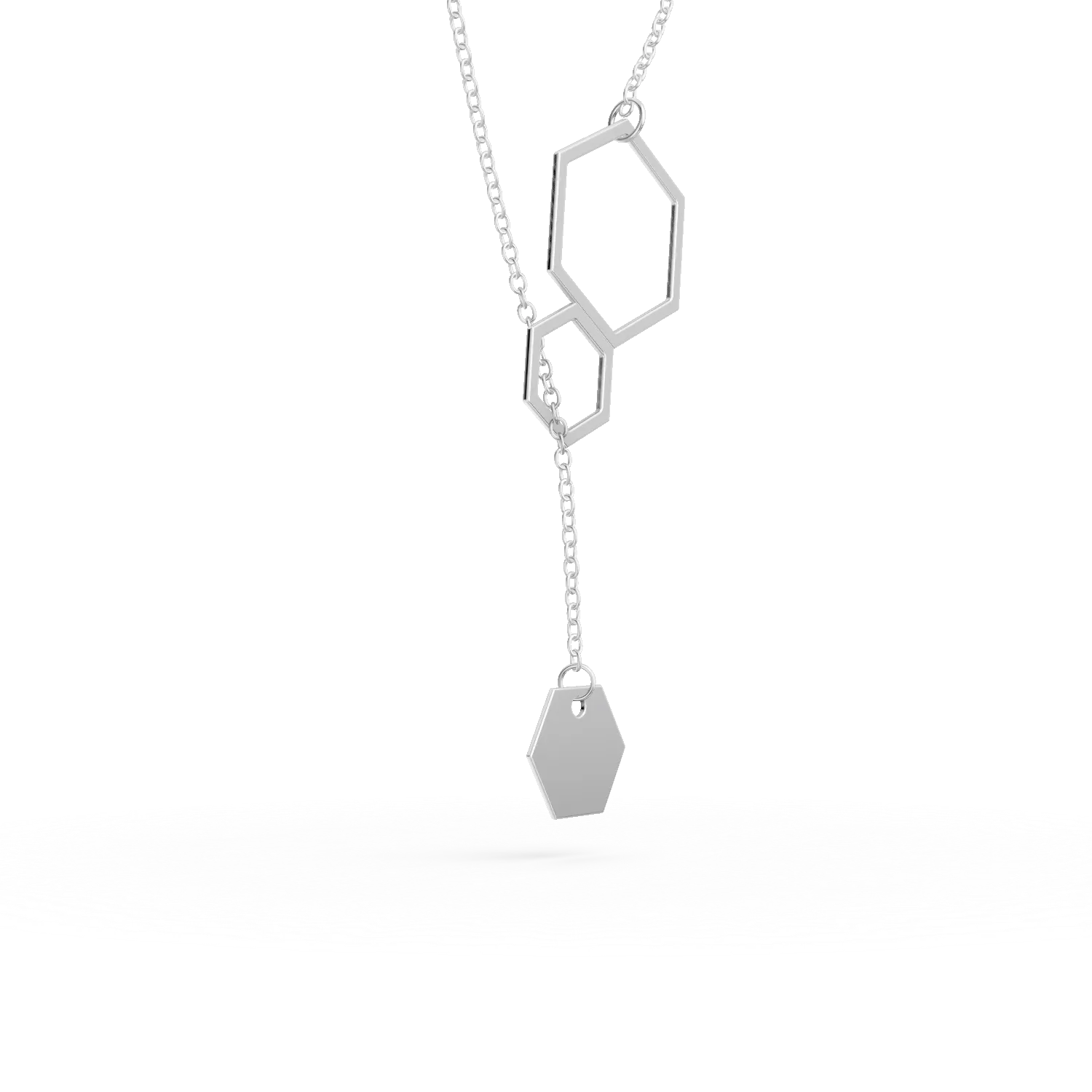 14K white gold chain with pendant