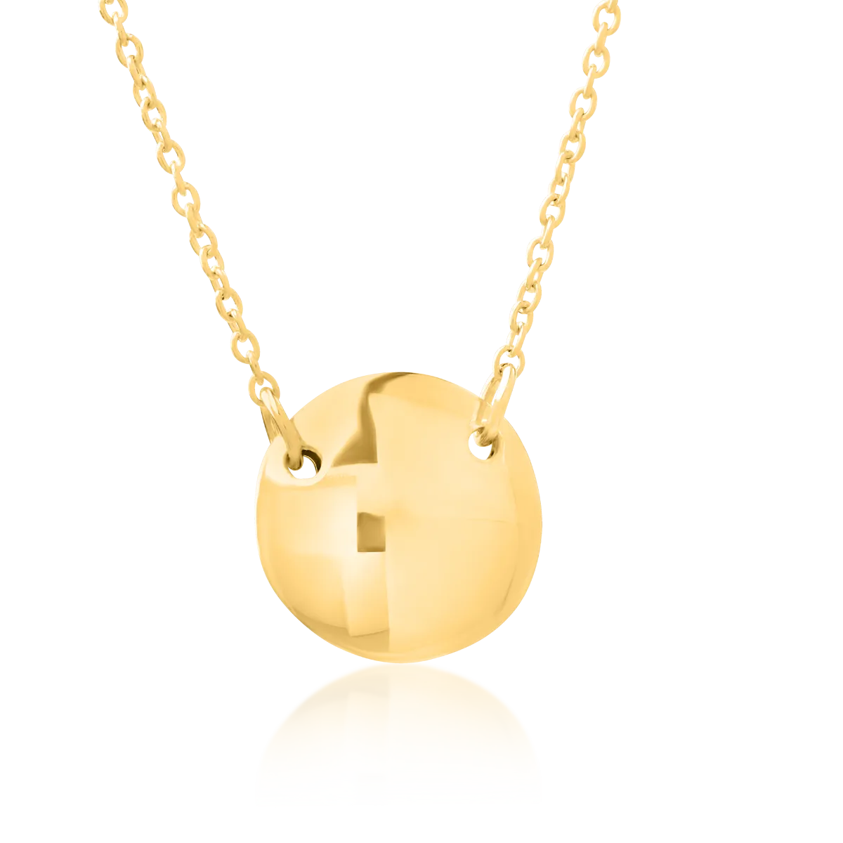 14K yellow gold coin pendant necklace