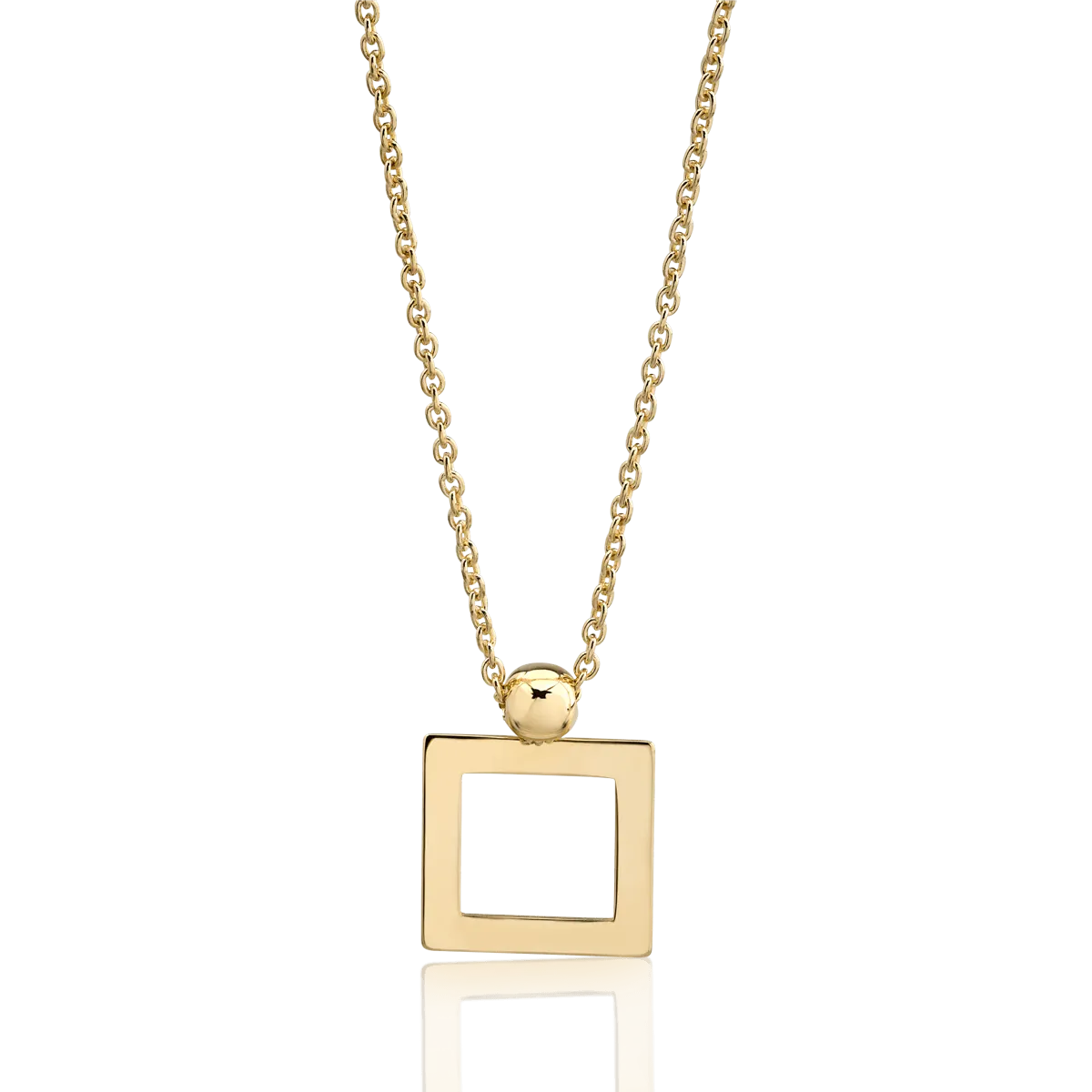 14K yellow gold geometric pendant chain