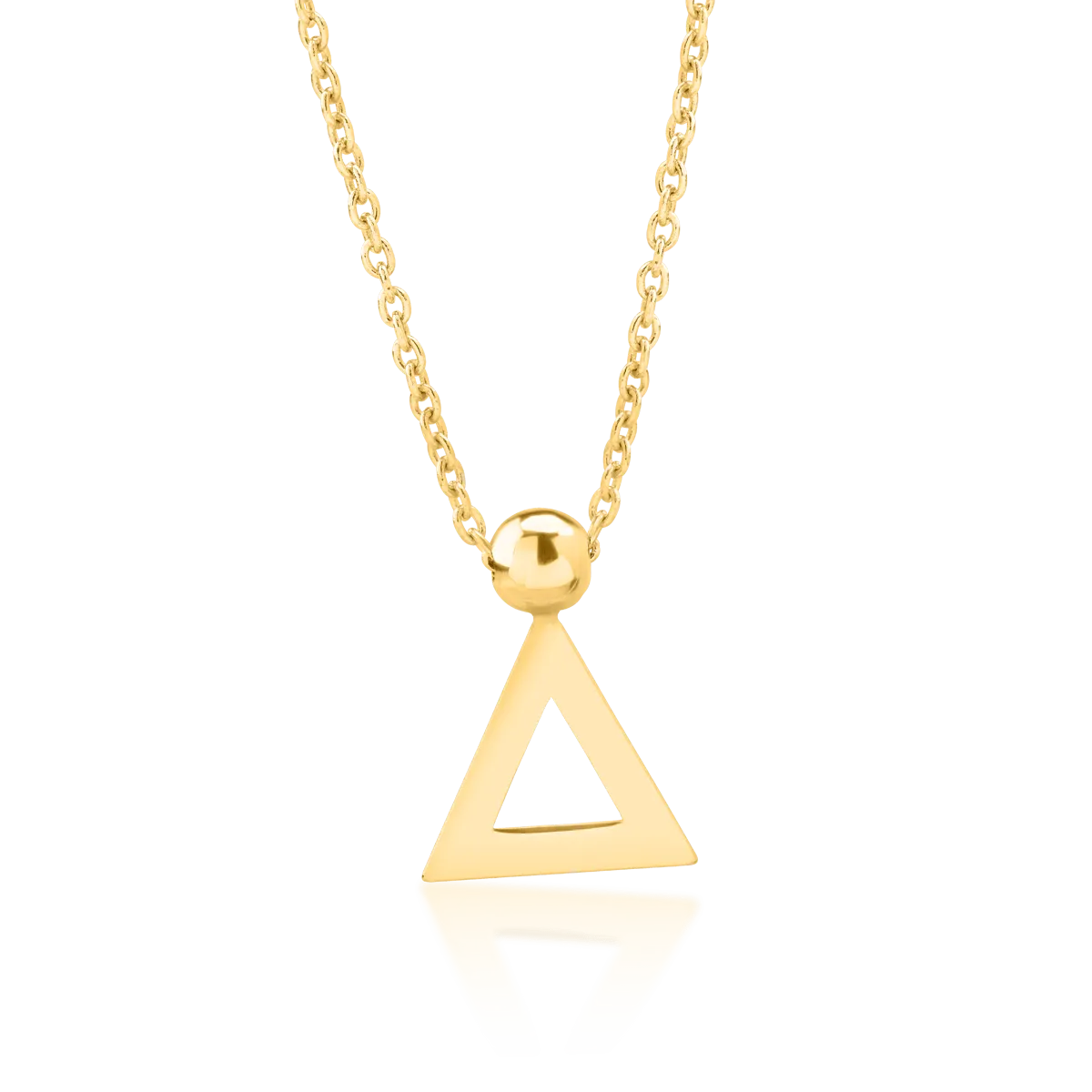 Lant cu pandantiv geometric din aur galben