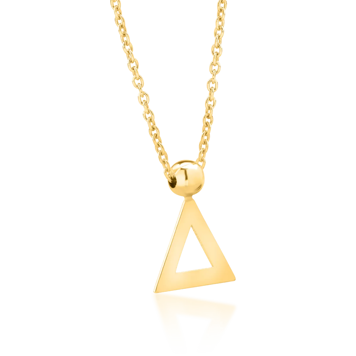 Lant cu pandantiv geometric din aur galben
