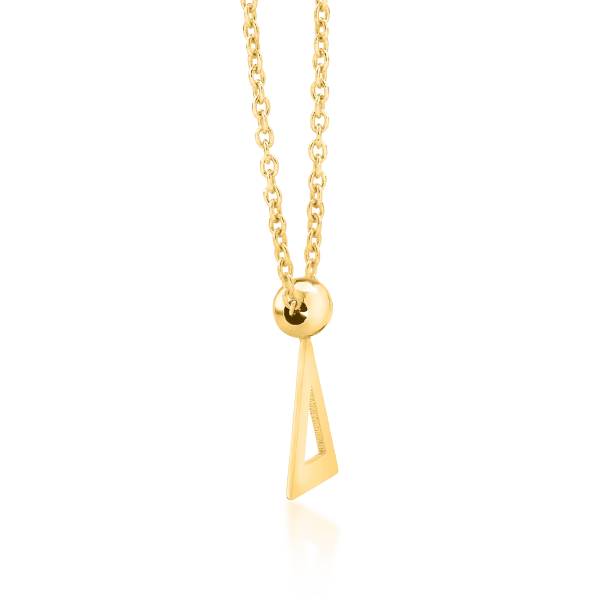 Lant cu pandantiv geometric din aur galben