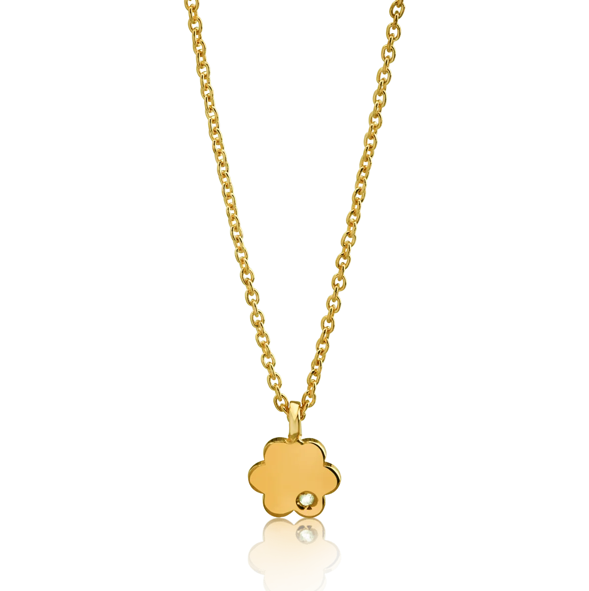 14K yellow gold pendant necklace