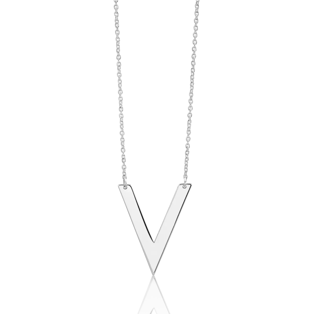 14K white gold pendant necklace