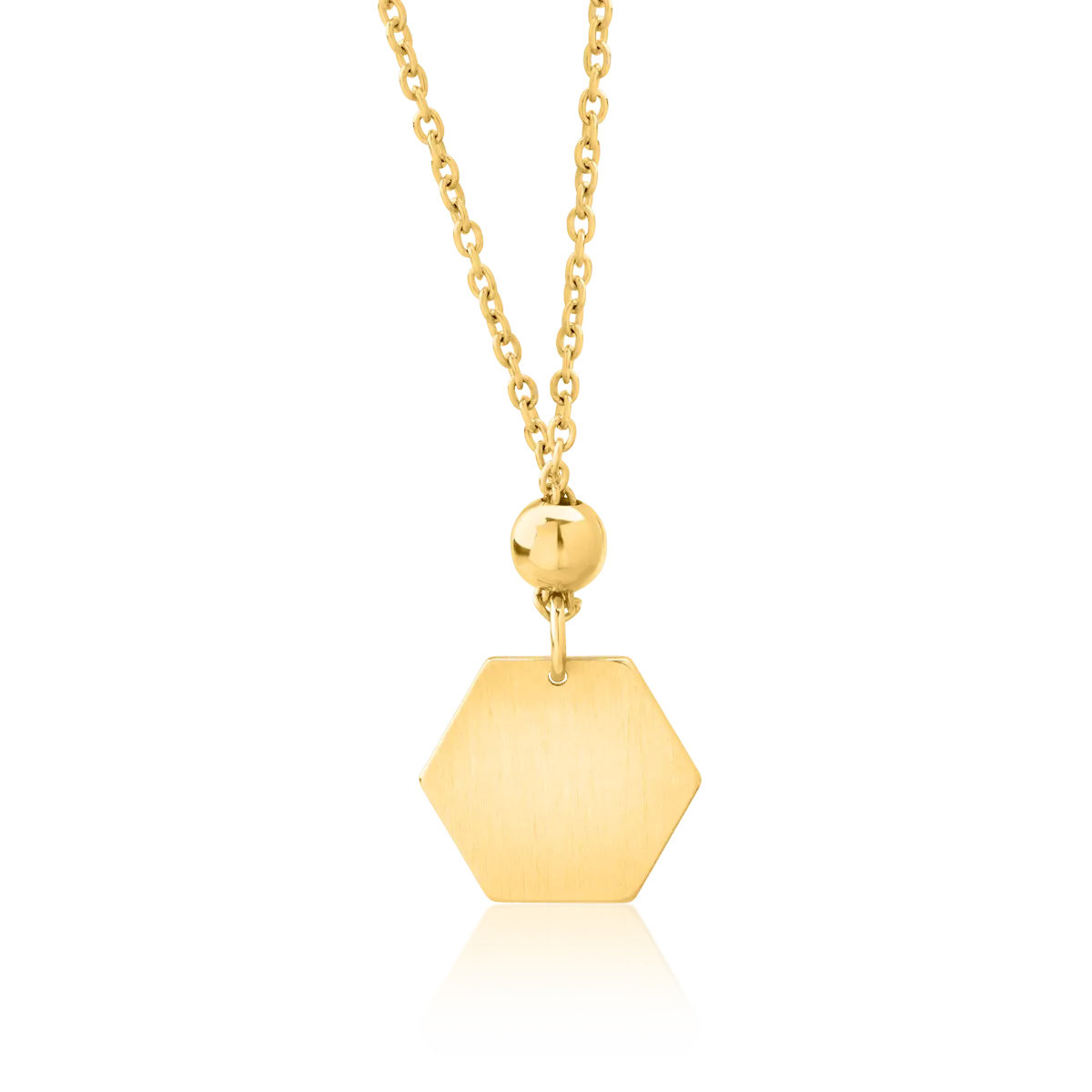 14K yellow gold geometric pendant chain