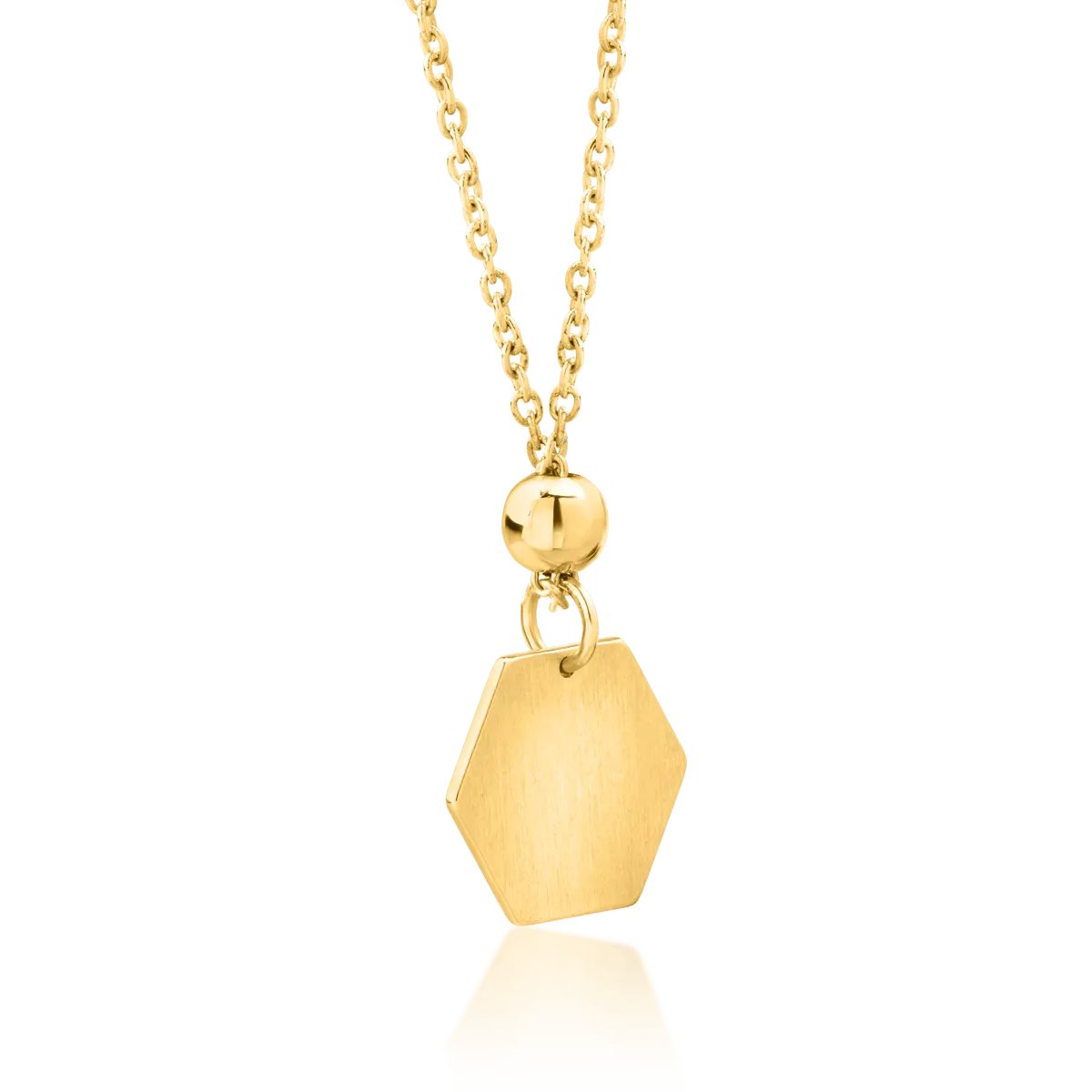 14K yellow gold geometric pendant chain