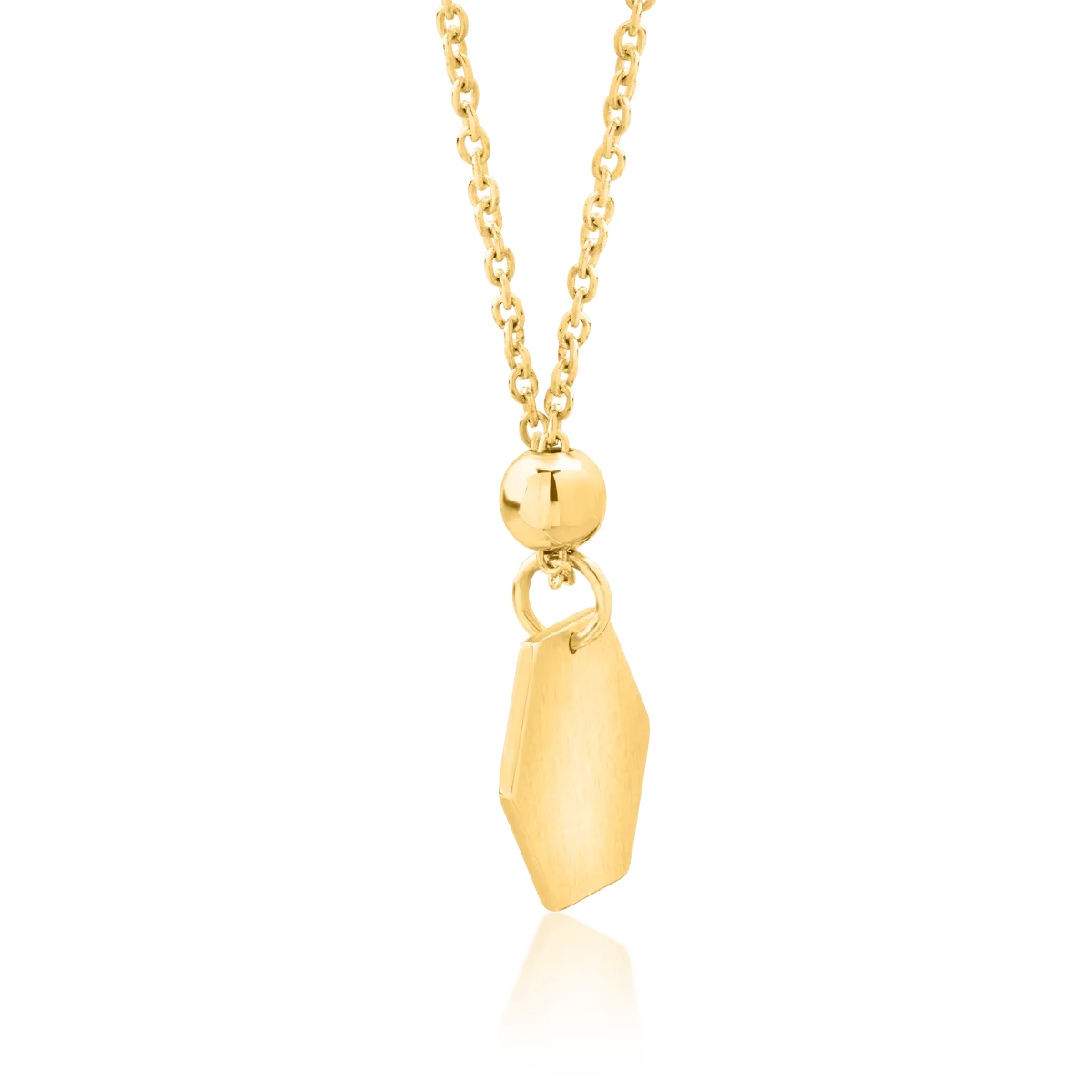 14K yellow gold geometric pendant chain