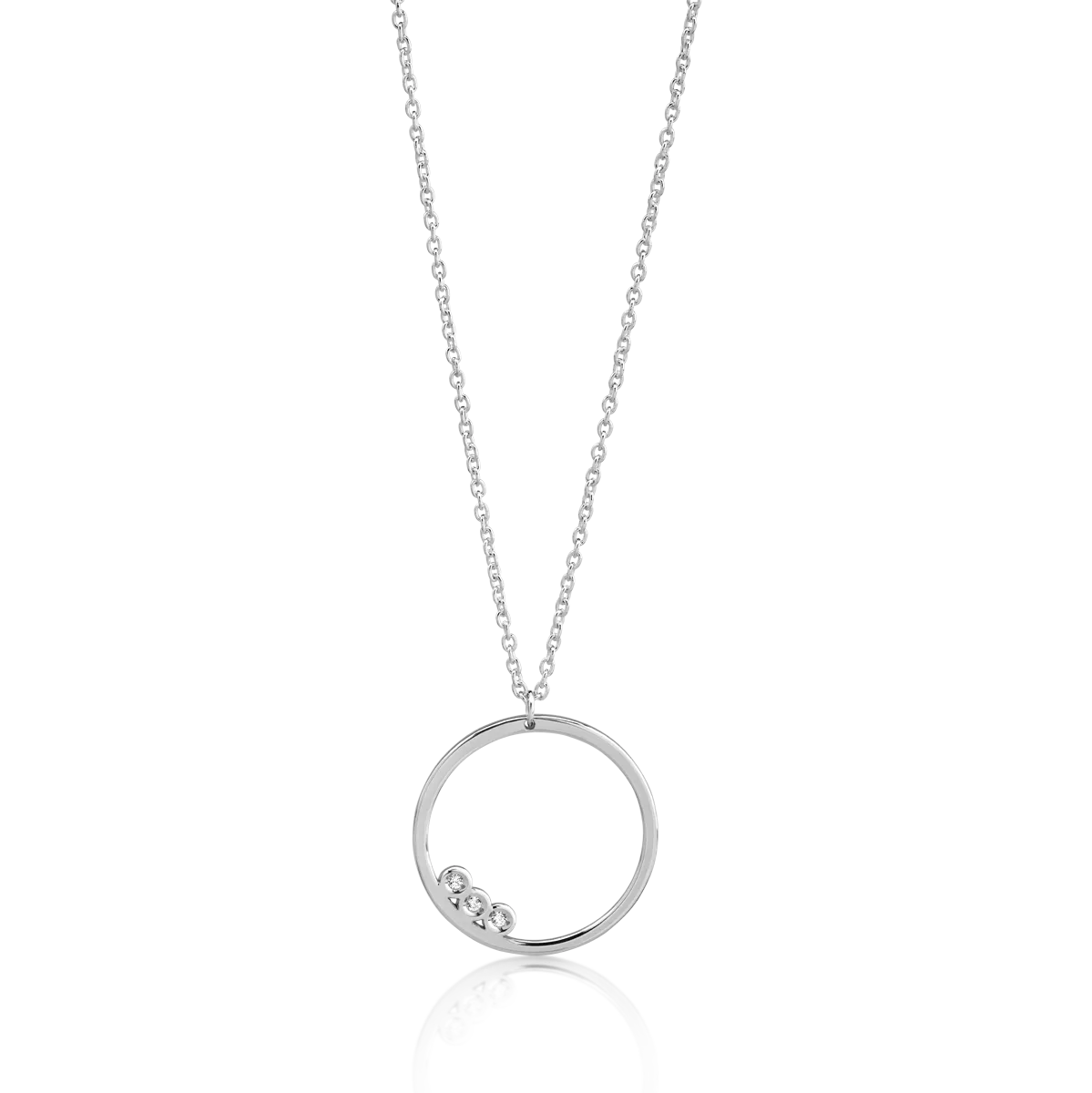 14K white gold pendant necklace