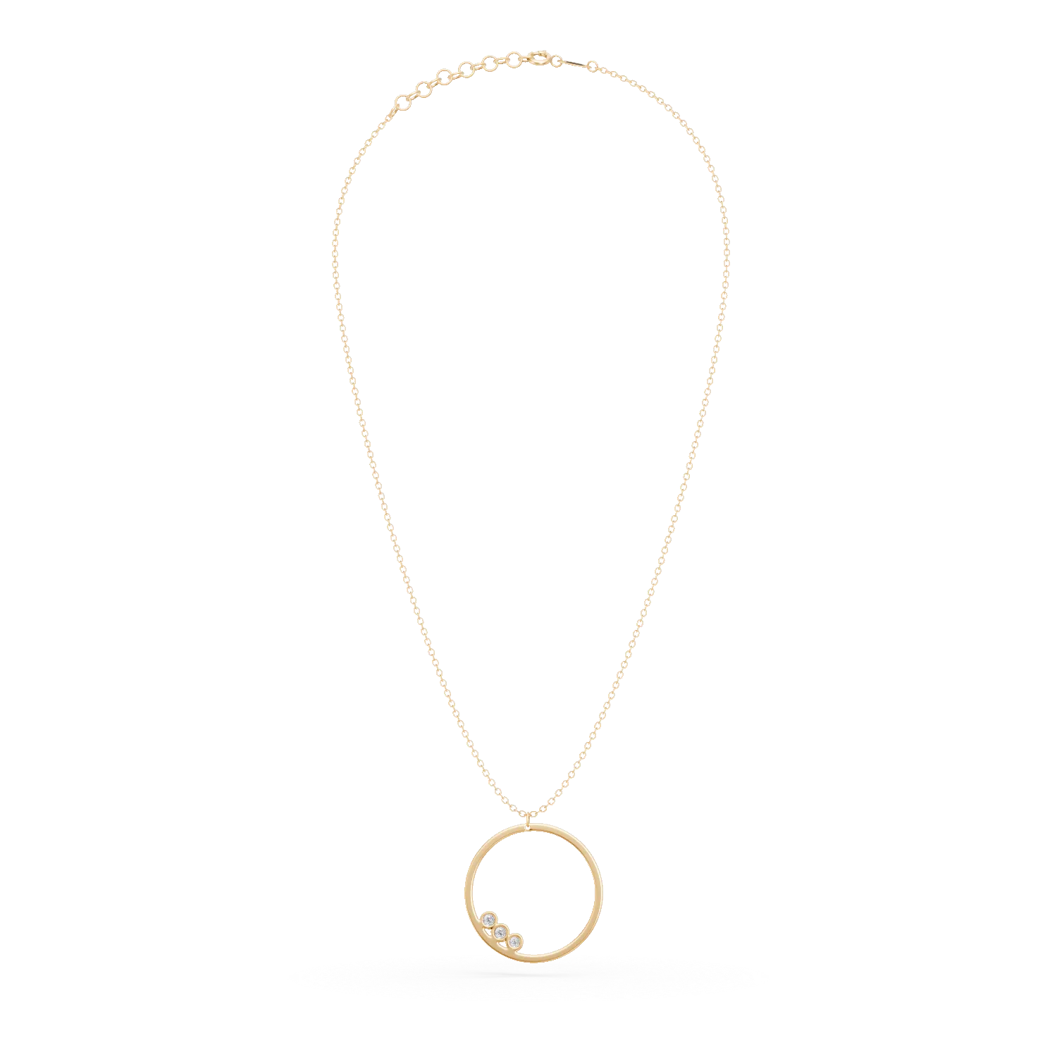 14K жълта златна верига с висулка