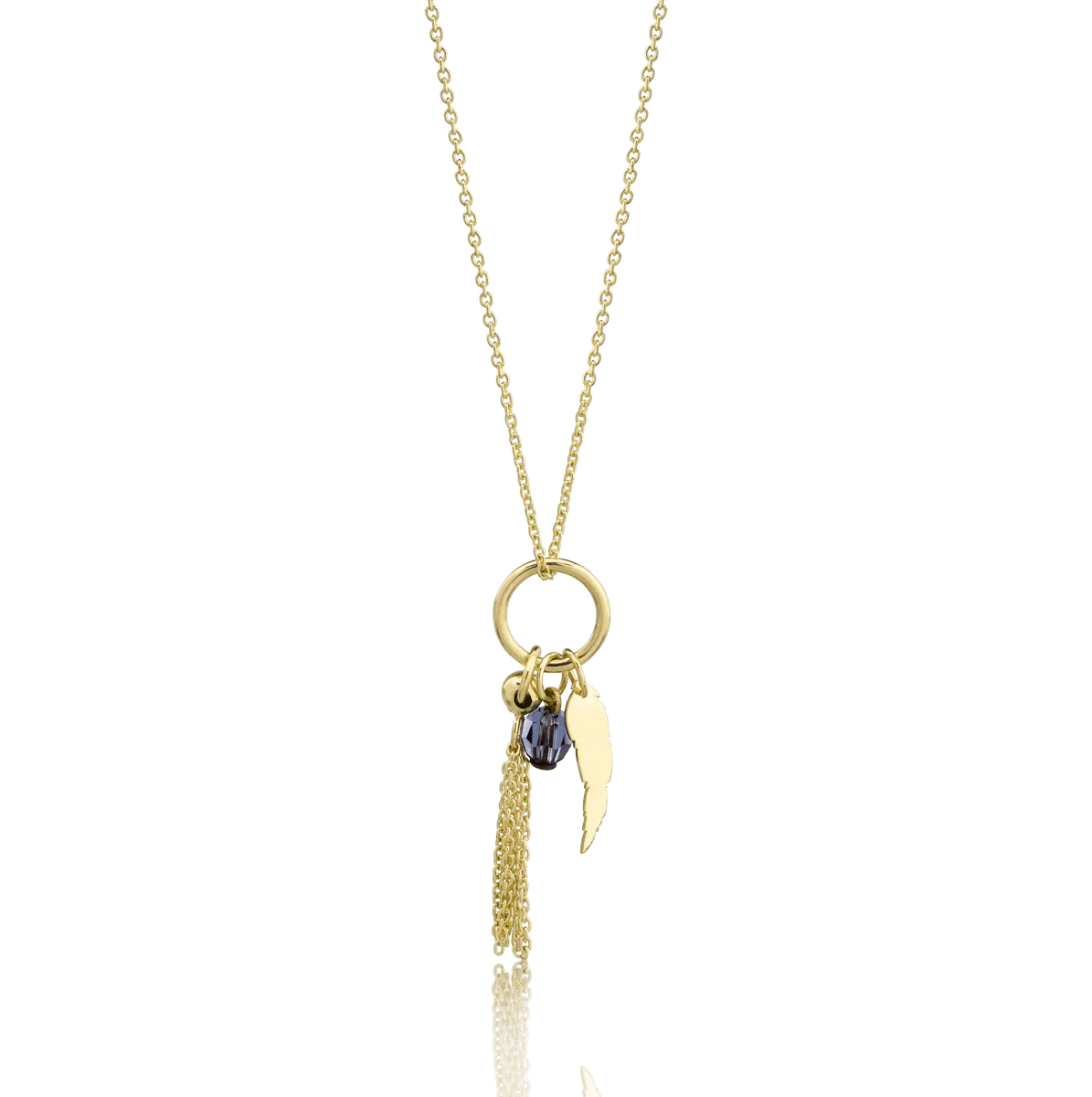 14K yellow gold pendant necklace