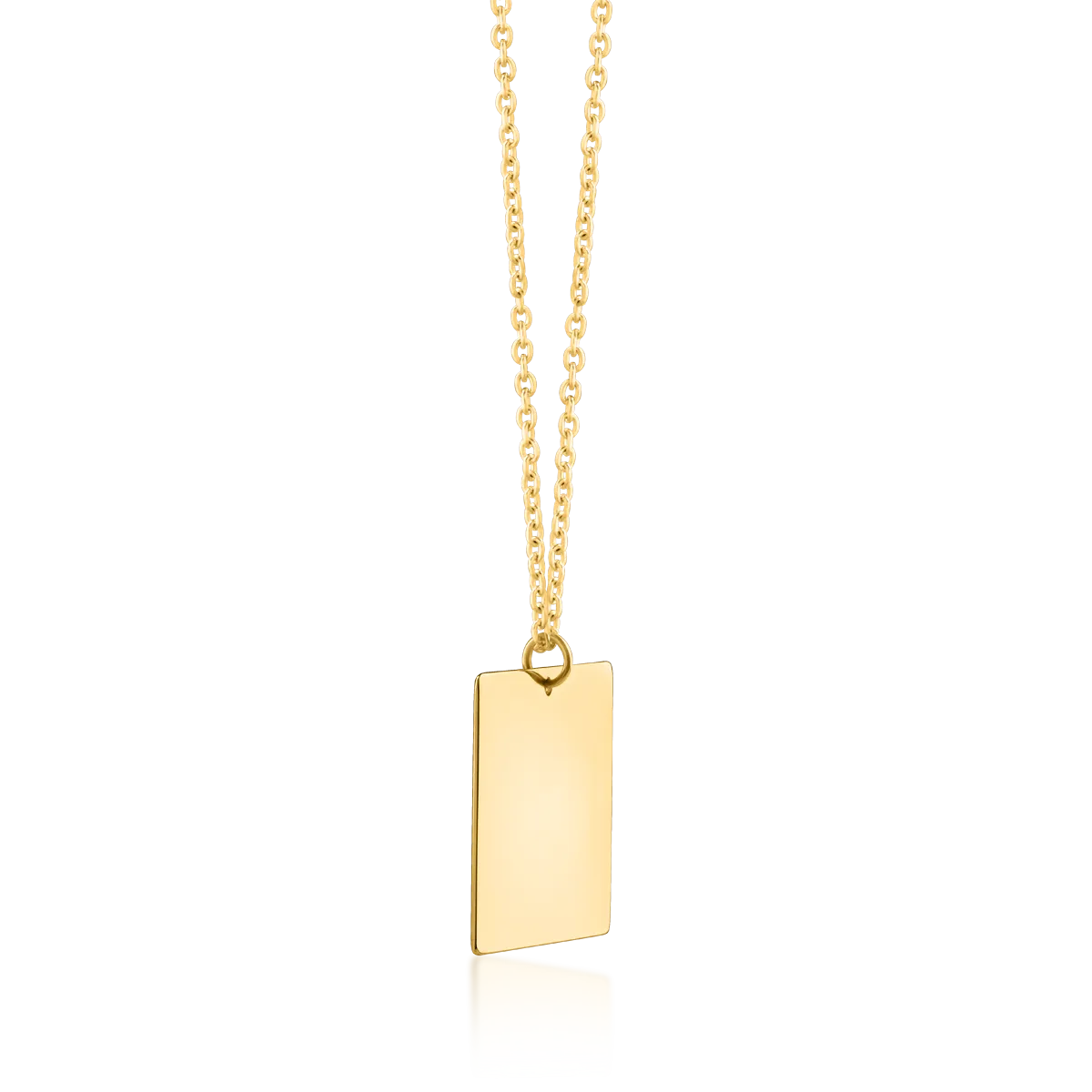 Верижка с геометрична висулка от жълто злато 14К