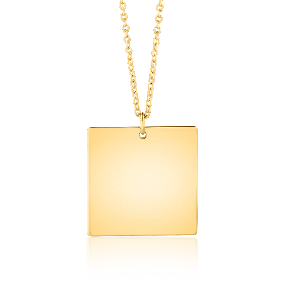 14K yellow gold geometric pendant chain