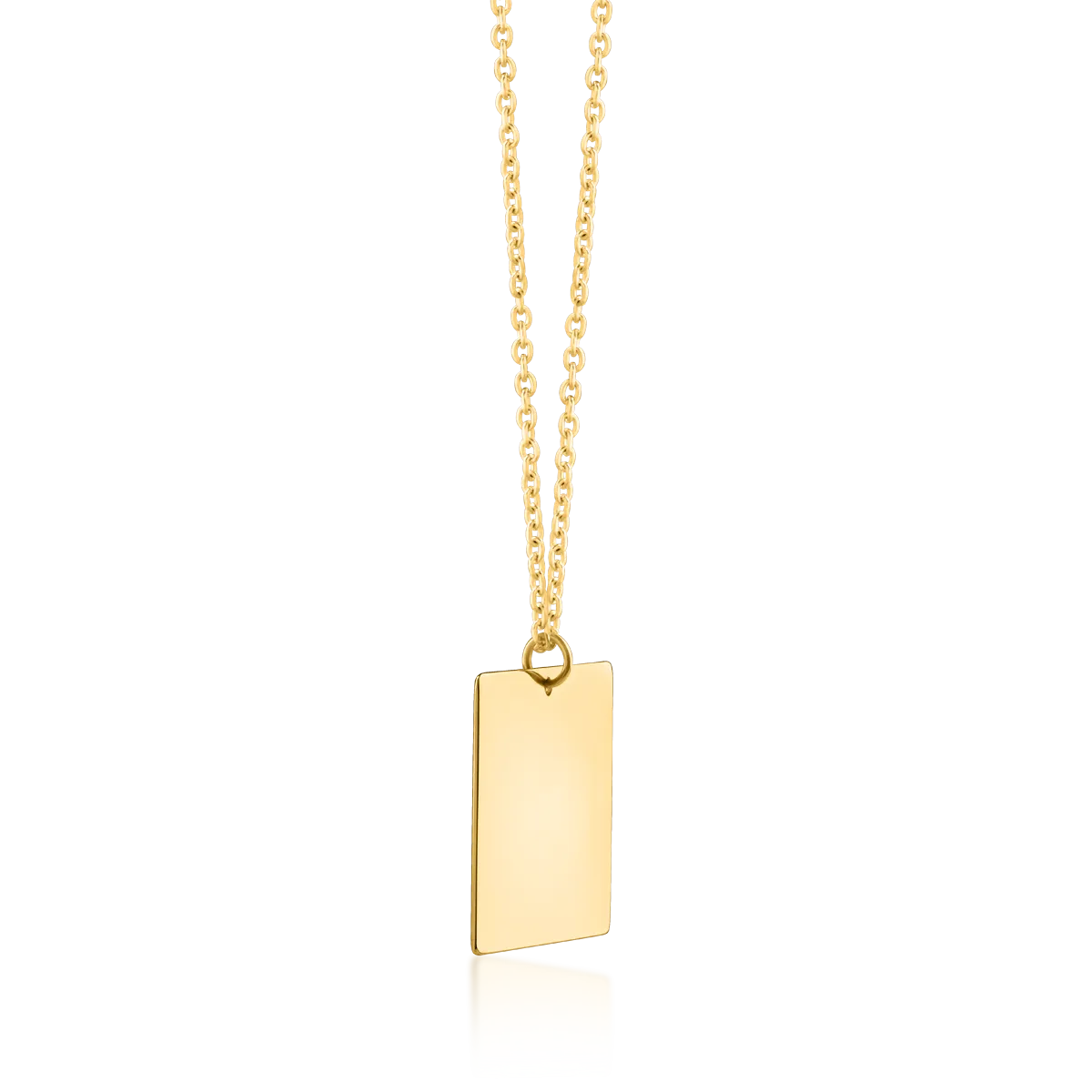 14K yellow gold geometric pendant chain