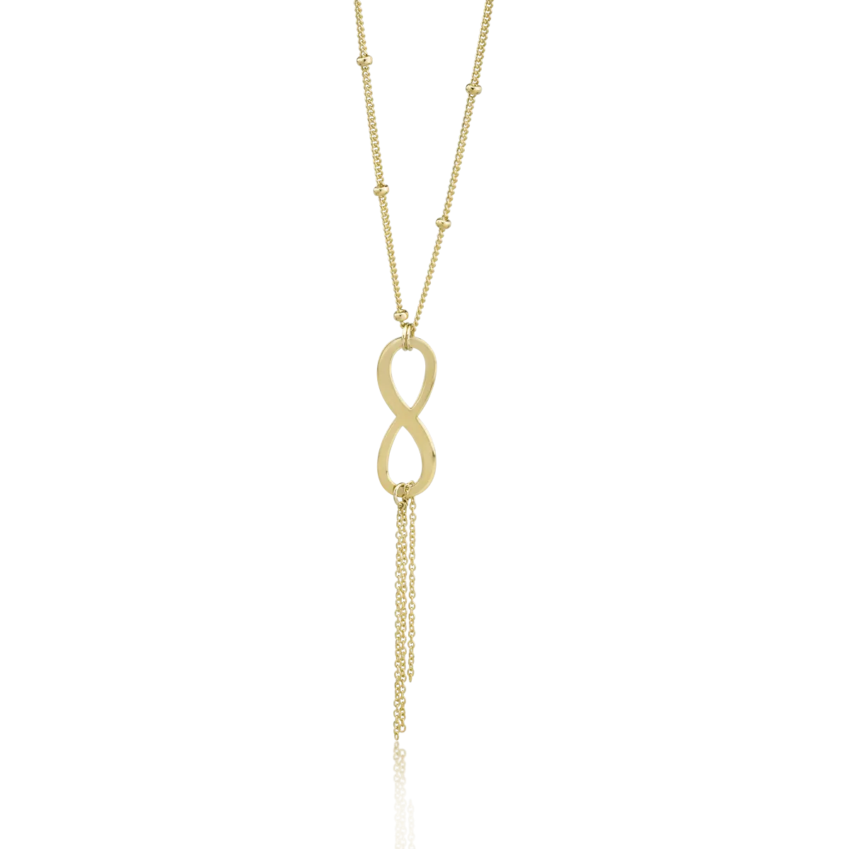 14K yellow gold infinity pendant necklace