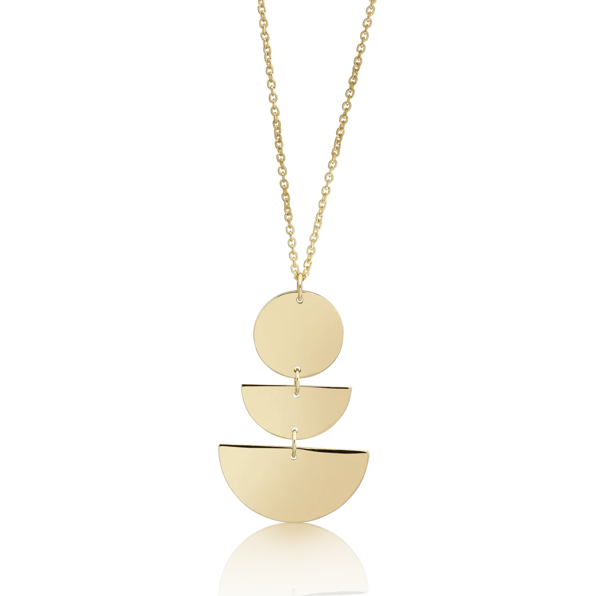 14K yellow gold geometric pendant necklace