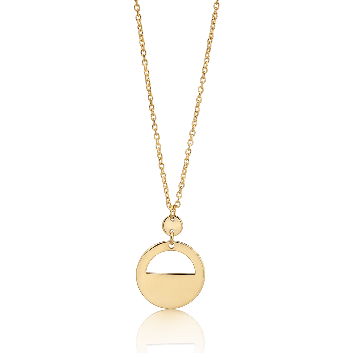 14K yellow gold geometric pendant chain