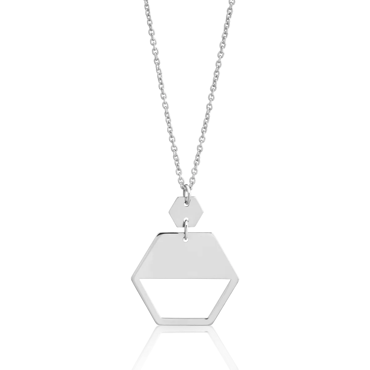 14K white gold chain with pendant