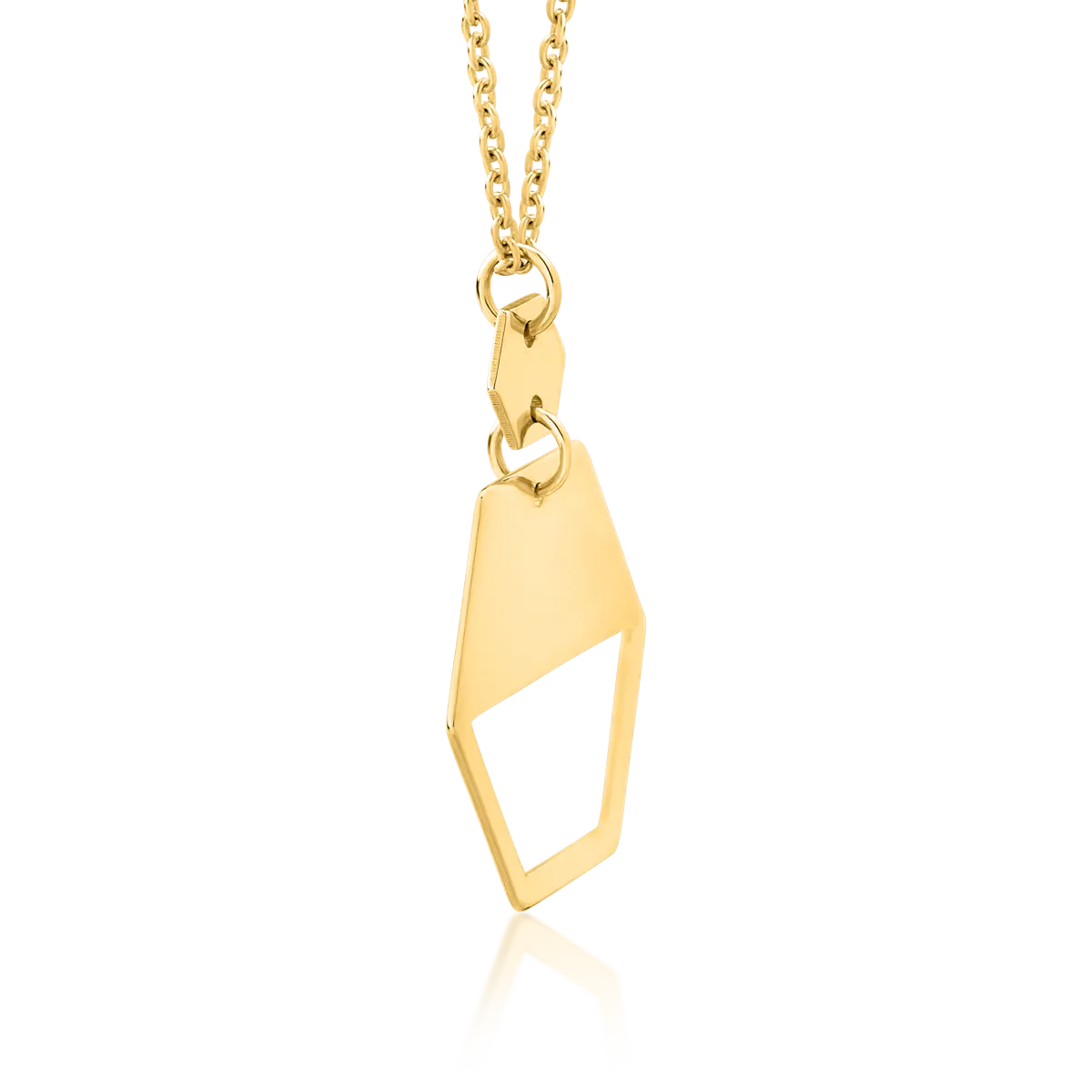 14K жълта златна верига с висулка