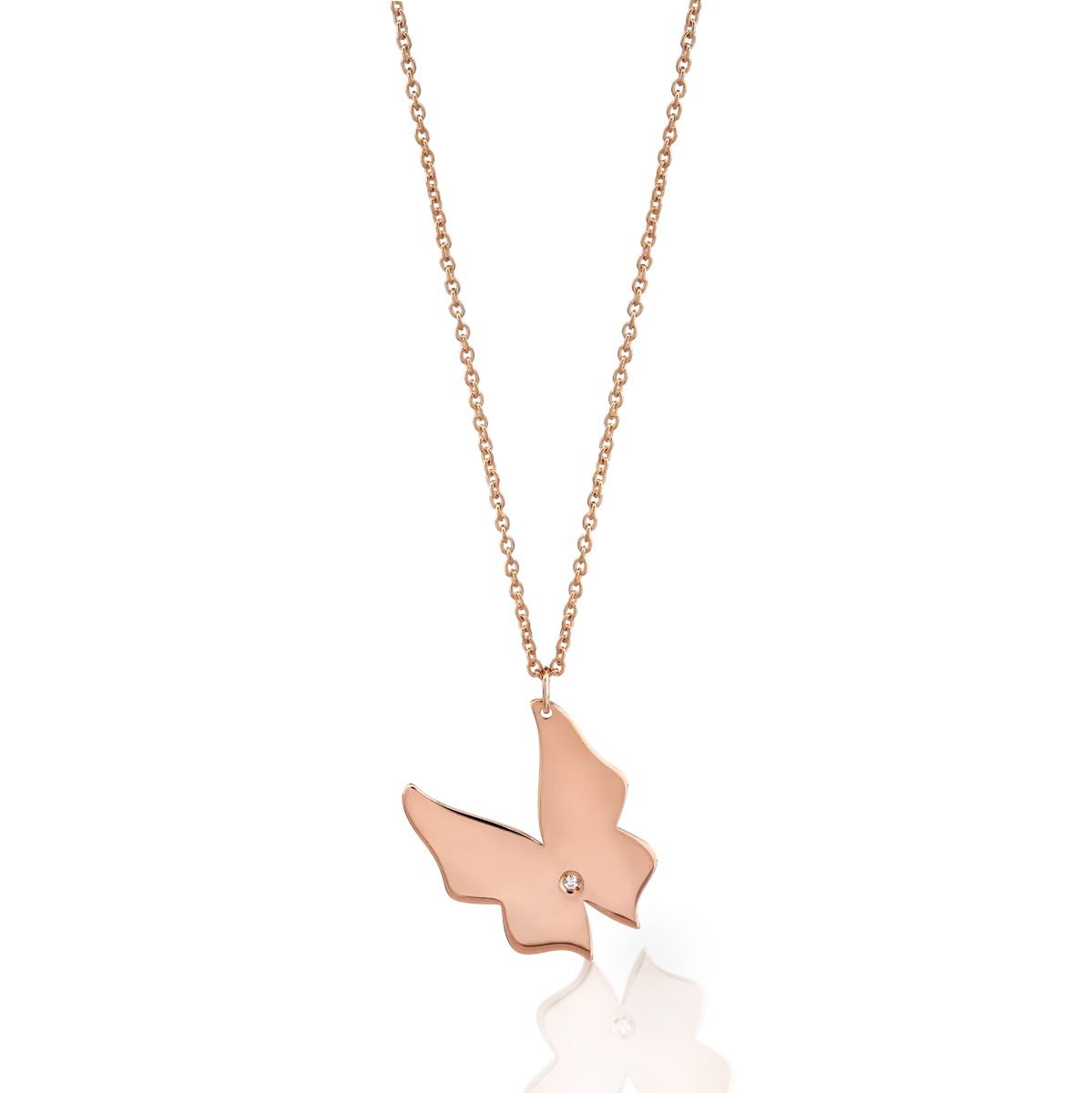 14k Rose Gold Butterfly Pendant Lánc