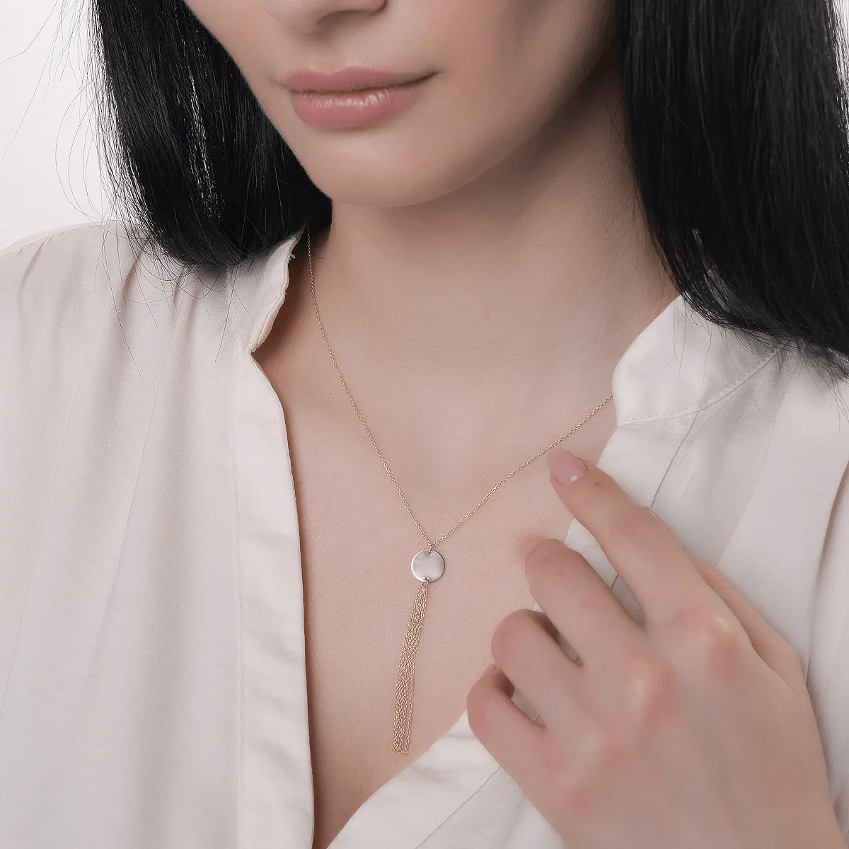 Верижка с висулка от жълто злато 14К