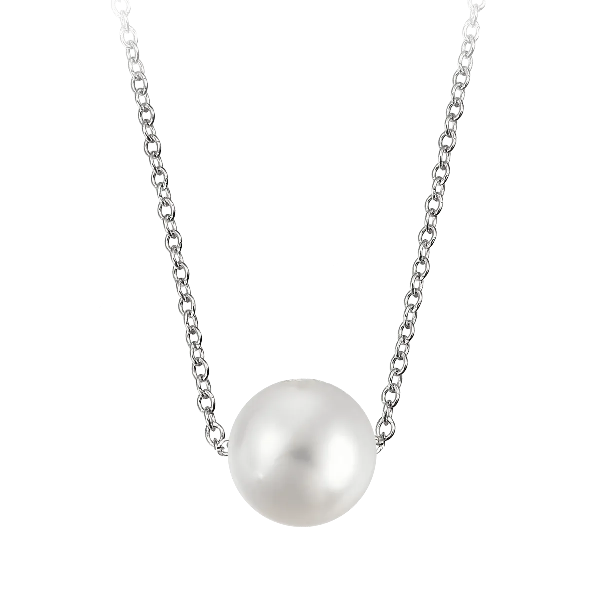 14K white gold pendant necklace