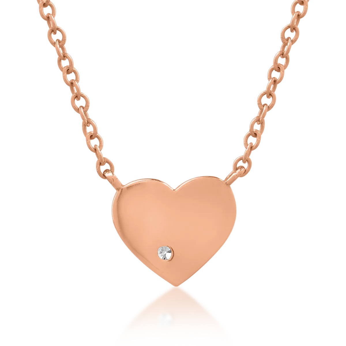 Nyaklánc szív alakú medállal 14K-os rózsaszín aranyból